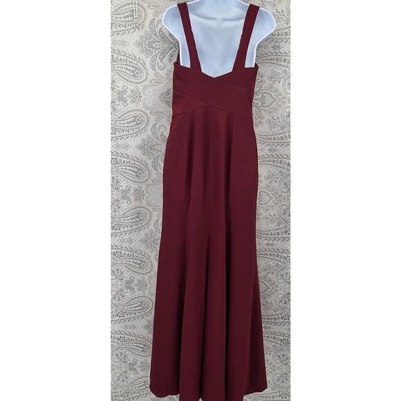 Dessy Collection womens cabernet sleeveless trumpet gown Sz 2 bridesmaid formal - Picture 4 of 13